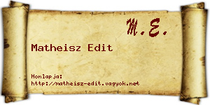 Matheisz Edit névjegykártya